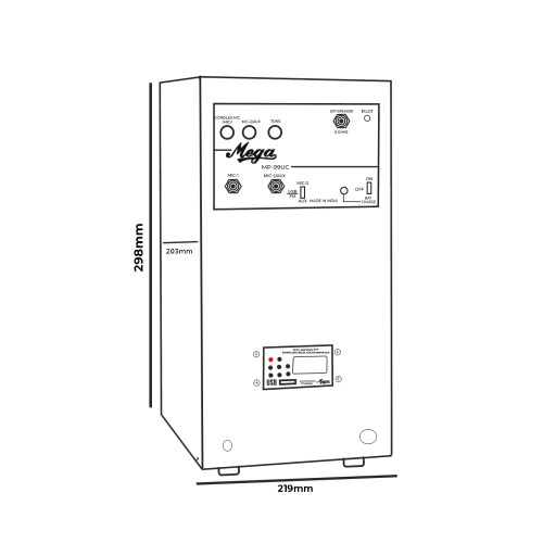 Mega MP-99UC With Bluetooth,USB,Recording , Echo And UHF Cordless Mike